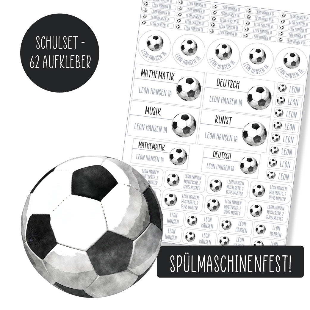 Schulset - 62 Aufkleber - Fußball