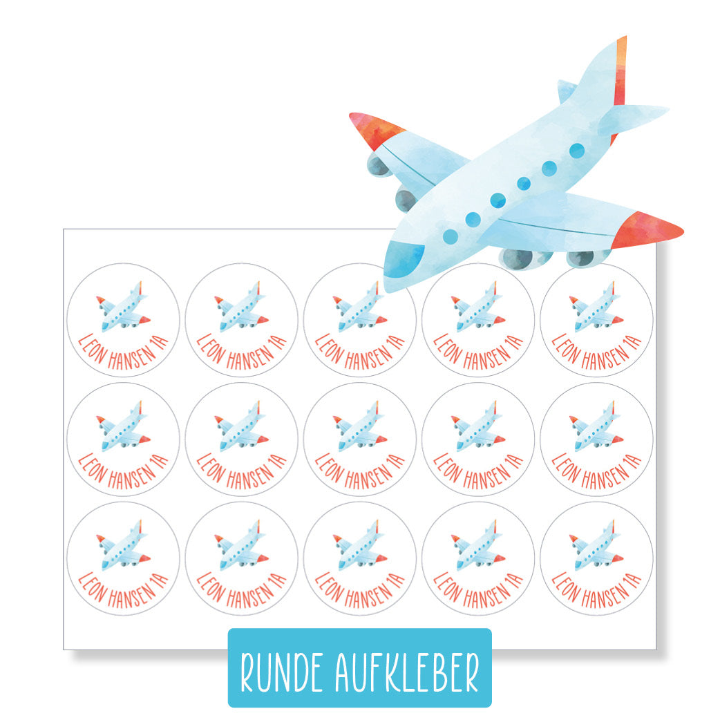 Schulset - 62 Aufkleber - Flugzeug