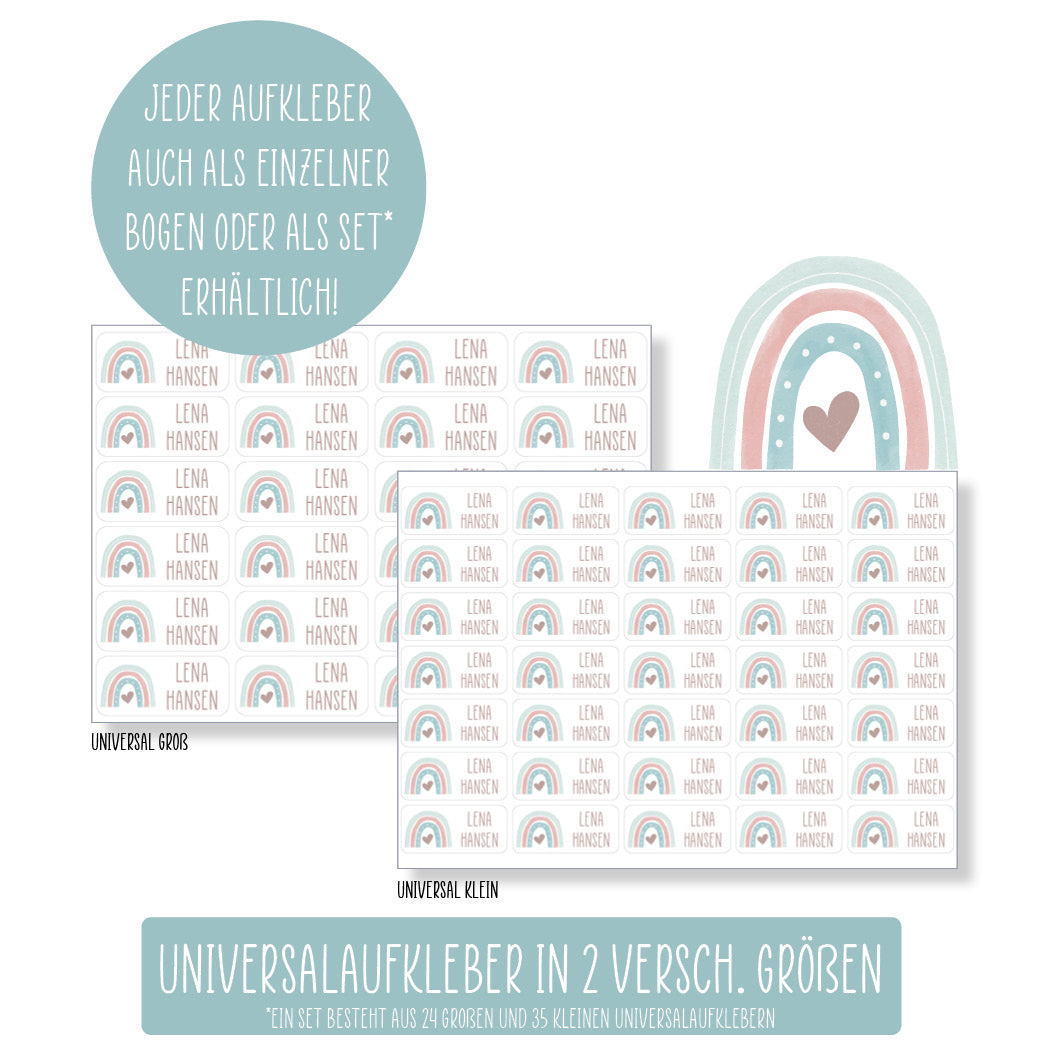 Schulset - 62 Aufkleber - Regenbogen 12