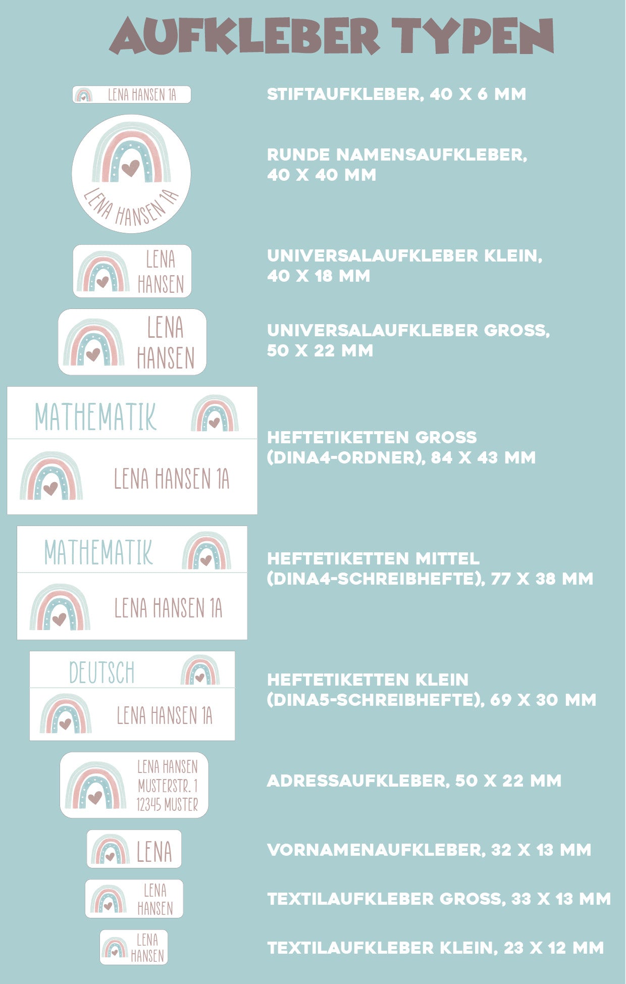 Schulset - 62 Aufkleber - Fuchs