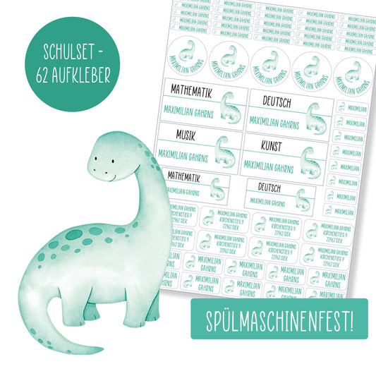 Schulset - 62 Aufkleber - Dino