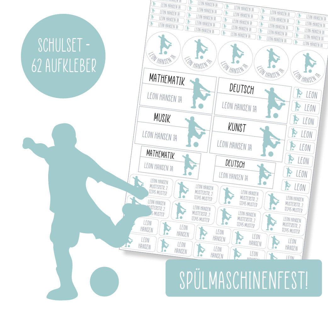 Schulset - 62 Aufkleber - Fußballer