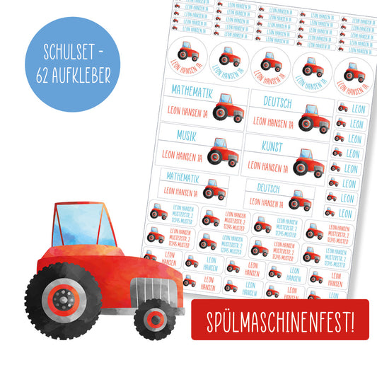 Schulset - 62 Aufkleber - Traktor