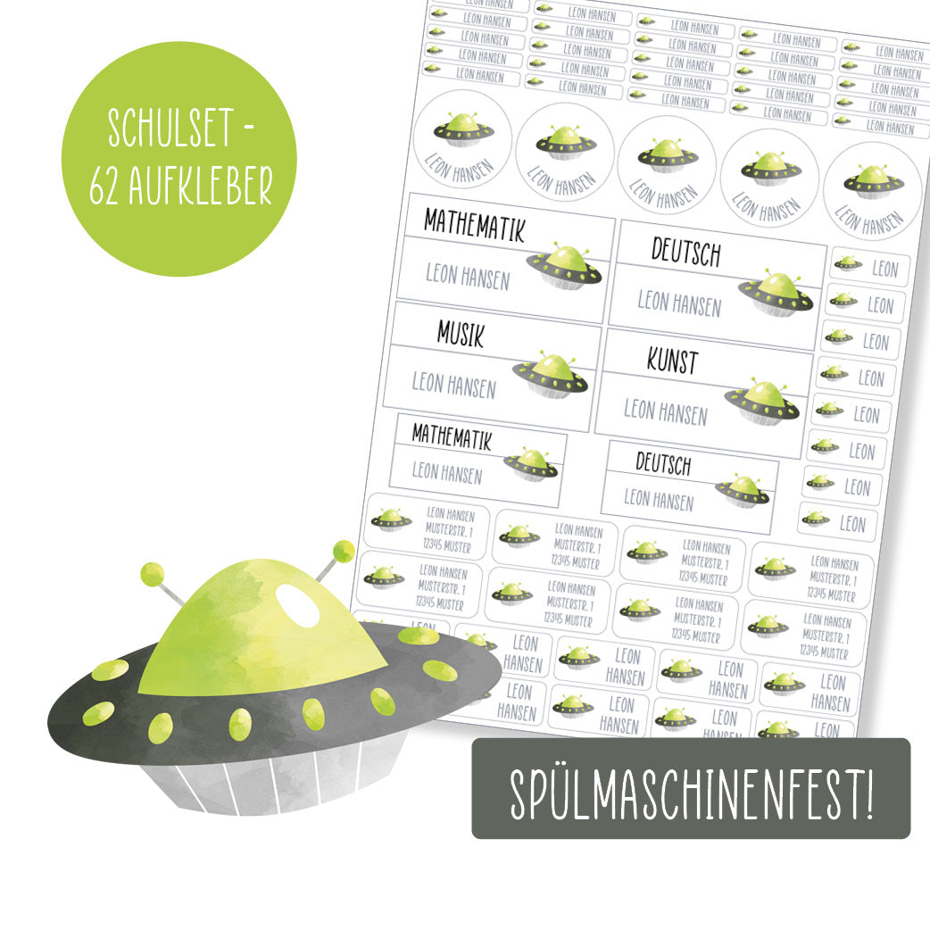 Schulset - 62 Aufkleber - UFO