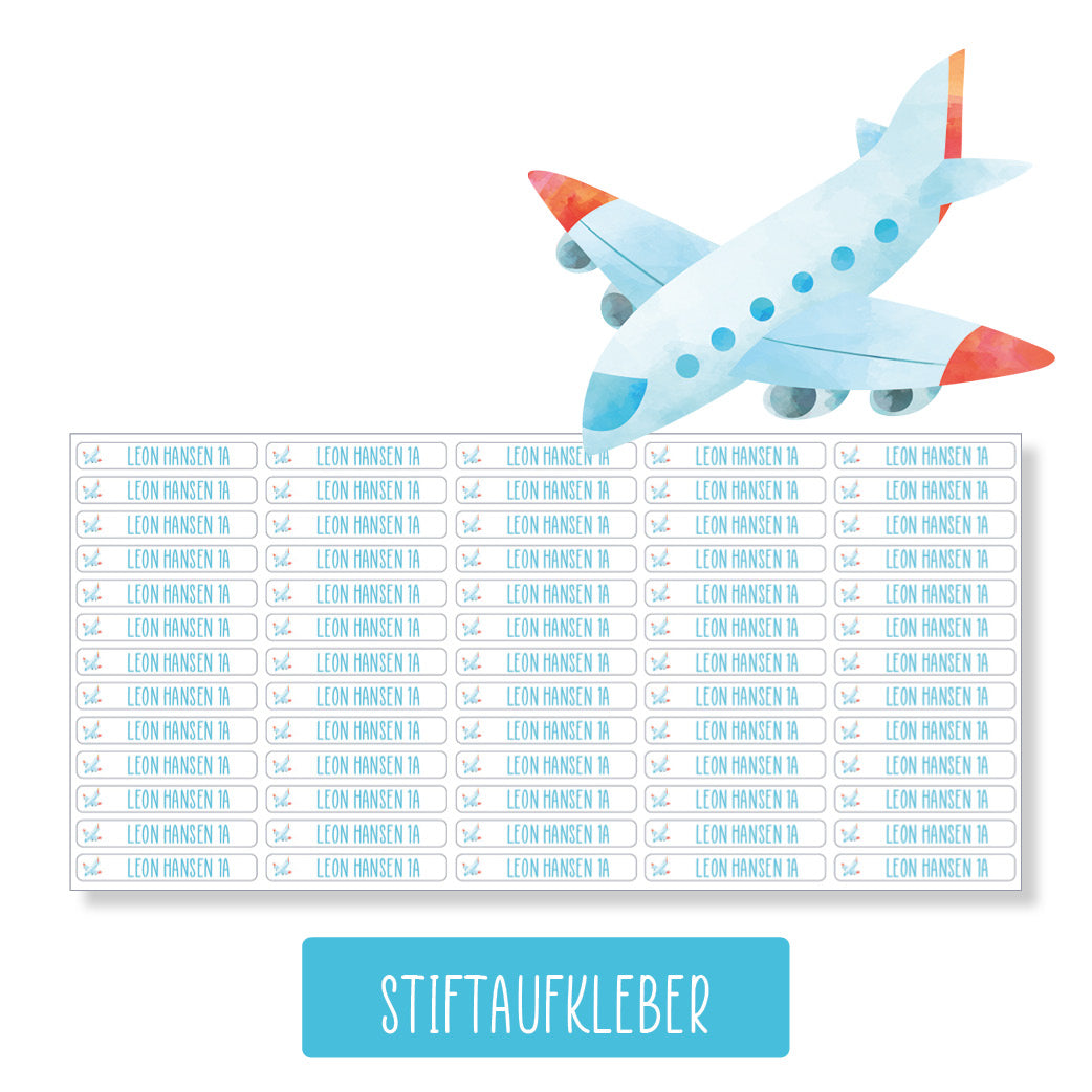 Schulset - 62 Aufkleber - Flugzeug