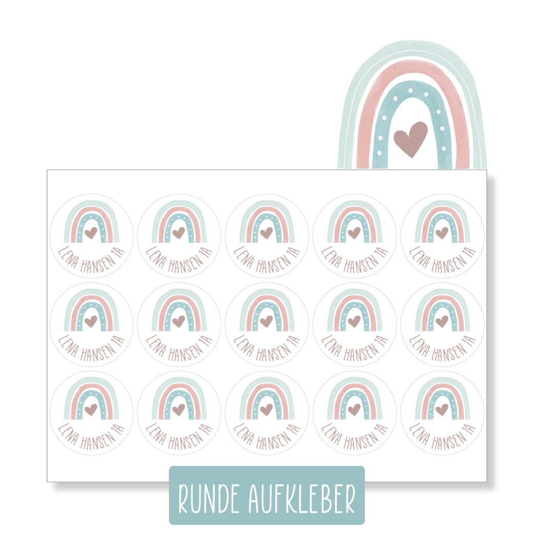 Schulset - 62 Aufkleber - Regenbogen 12